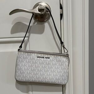 Michael Kors White MK Logo Wristlet